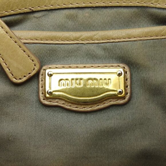 miu miu handbag ribbon beige leather Authentic USED B1221 - Picture 10 of 11